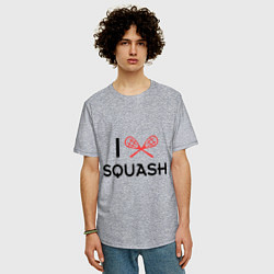 Футболка оверсайз мужская I Love Squash, цвет: меланж — фото 2