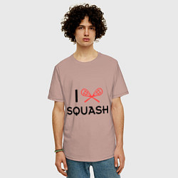 Футболка оверсайз мужская I Love Squash, цвет: пыльно-розовый — фото 2