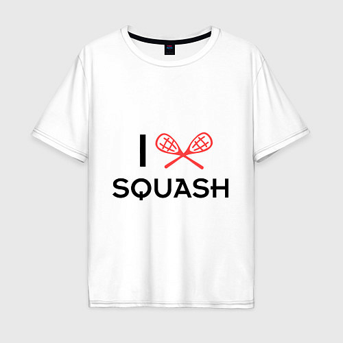 Мужская футболка оверсайз I Love Squash / Белый – фото 1