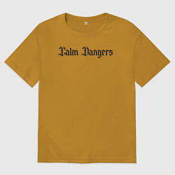 Футболка оверсайз мужская Calm dangers black 2 side, цвет: горчичный