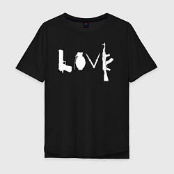 Мужская футболка оверсайз Love из оружия