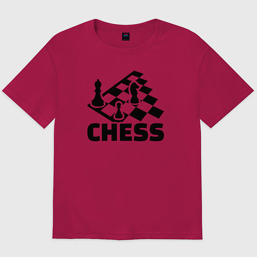 Мужская футболка оверсайз Chess game / Маджента – фото 1