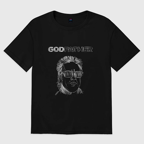 Мужская футболка оверсайз Godfather white / Черный – фото 1