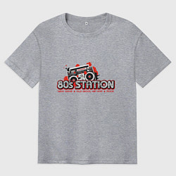 Мужская футболка оверсайз Радиостанция 80-х