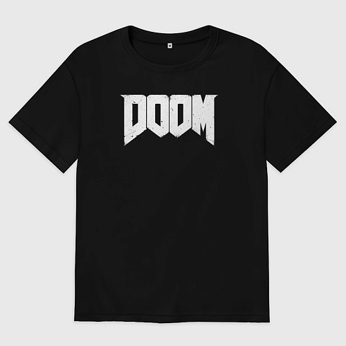 Мужская футболка оверсайз Doom nightmare mode / Черный – фото 1