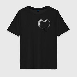 Мужская футболка оверсайз Мыльный пузырь в виде сердца