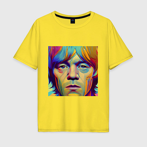 Мужская футболка оверсайз Brian Jones Digital Portret / Желтый – фото 1