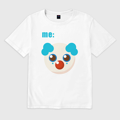 Мужская футболка оверсайз Me clown / Белый – фото 1