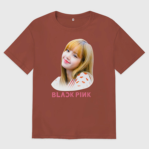 Мужская футболка оверсайз Lisa Blackpink / Кирпичный – фото 1