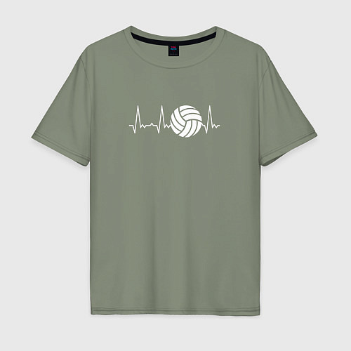 Мужская футболка оверсайз Сердце волейболиста / Авокадо – фото 1