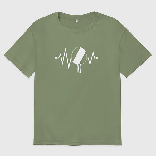 Мужская футболка оверсайз Пинг-понг в моем сердце / Авокадо – фото 1