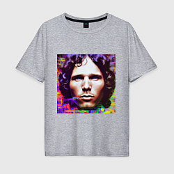 Футболка оверсайз мужская Jim Morrison Glitch 25 Digital Art, цвет: меланж