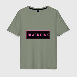 Мужская футболка оверсайз Логотип Блек Пинк
