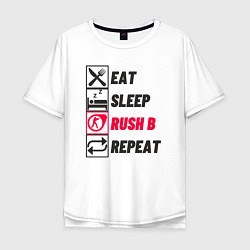 Мужская футболка оверсайз Eat sleep rush b repeat