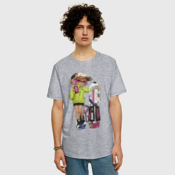 Футболка оверсайз мужская Inkling girl, цвет: меланж — фото 2