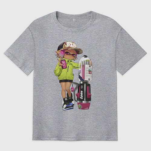 Мужская футболка оверсайз Inkling girl / Меланж – фото 1
