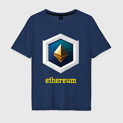 Мужская футболка оверсайз Логотип Ethereum