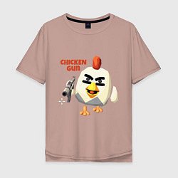 Мужская футболка оверсайз Chicken Gun злой