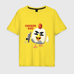 Мужская футболка оверсайз Chicken Gun злой