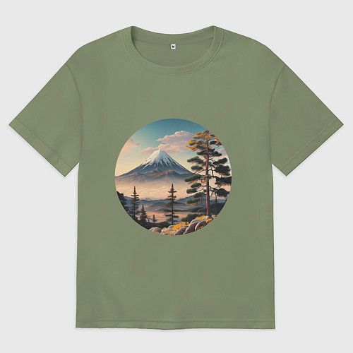 Мужская футболка оверсайз Природа Японии и Дальнего Востока / Авокадо – фото 1