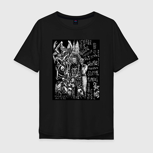 Мужская футболка оверсайз Dead Space: Isaac & Nicole / Черный – фото 1