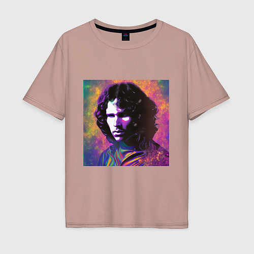 Мужская футболка оверсайз Jim Morrison few color digital Art / Пыльно-розовый – фото 1