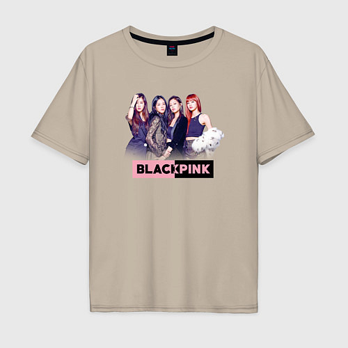 Мужская футболка оверсайз Blackpink girls / Миндальный – фото 1