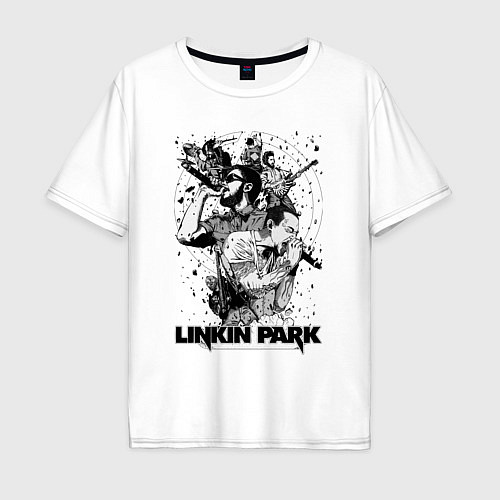Мужская футболка оверсайз Linkin Park all / Белый – фото 1
