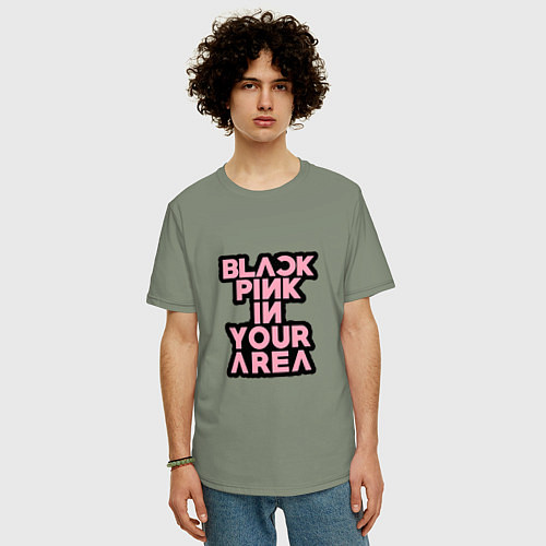 Мужская футболка оверсайз Группа Блэк Пинк в твоем районе / Авокадо – фото 3