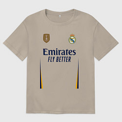 Футболка оверсайз мужская Лука Модрич ФК Реал Мадрид форма 2324 домашняя, цвет: миндальный