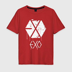 Футболка оверсайз мужская EXO лого, цвет: красный