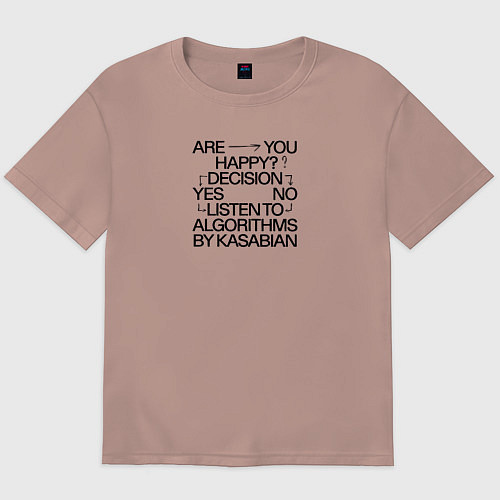Мужская футболка оверсайз Kasabian Algorithms / Пыльно-розовый – фото 1