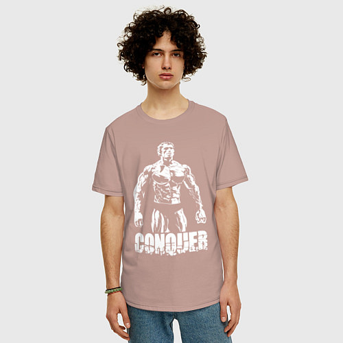 Мужская футболка оверсайз Arnold conquer / Пыльно-розовый – фото 3