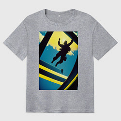 Мужская футболка оверсайз Два парашютиста