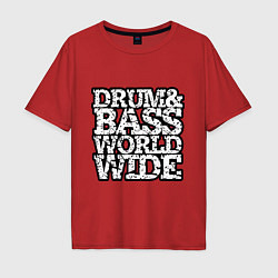 Мужская футболка оверсайз Drum and bass world wide