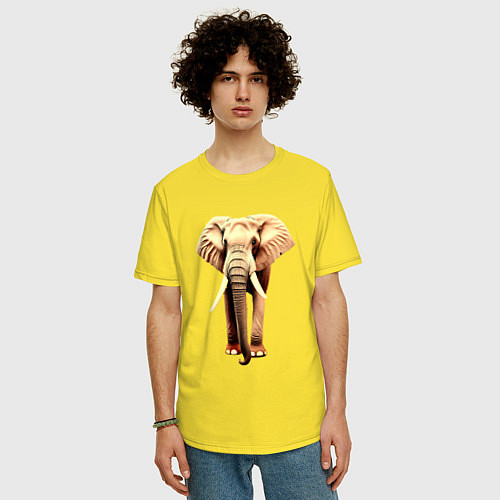 Мужская футболка оверсайз Стройный слон / Желтый – фото 3