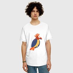 Футболка оверсайз мужская Веселый попугай, цвет: белый — фото 2
