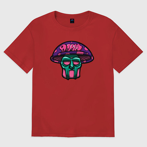 Мужская футболка оверсайз MF Doom mushroom / Красный – фото 1