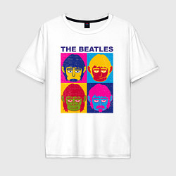 Футболка оверсайз мужская The Beatles color, цвет: белый