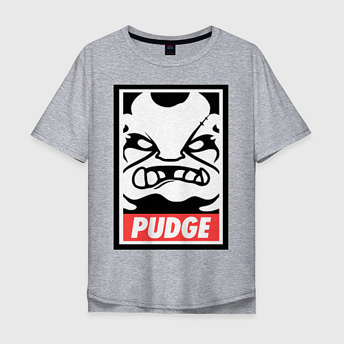 Мужская футболка оверсайз Pudge Poster / Меланж – фото 1