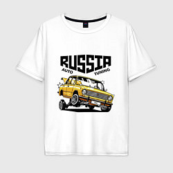 Мужская футболка оверсайз Russia tuning car