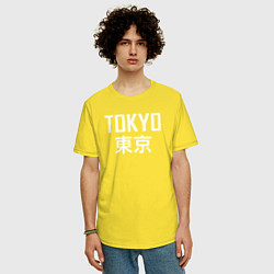 Футболка оверсайз мужская Japan - Tokyo, цвет: желтый — фото 2