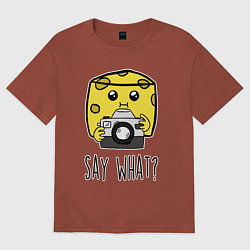 Футболка оверсайз мужская Cheese photographer, цвет: кирпичный