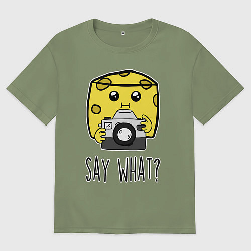 Мужская футболка оверсайз Cheese photographer / Авокадо – фото 1