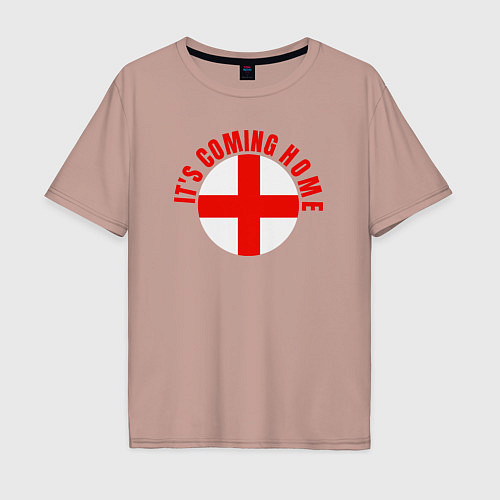 Мужская футболка оверсайз Coming home England / Пыльно-розовый – фото 1