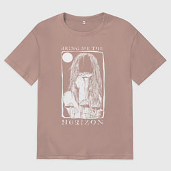 Футболка оверсайз мужская Bring Me the Horizon girl, цвет: пыльно-розовый