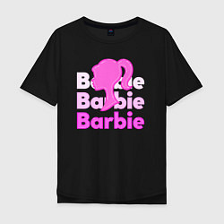 Мужская футболка оверсайз Логотип Барби объемный