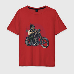 Футболка оверсайз мужская Biker red sun, цвет: красный