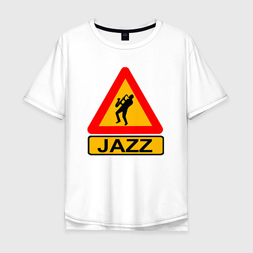 Мужская футболка оверсайз Стиль джаз / Белый – фото 1