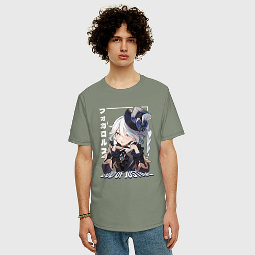 Мужская футболка оверсайз God of Justice / Авокадо – фото 3